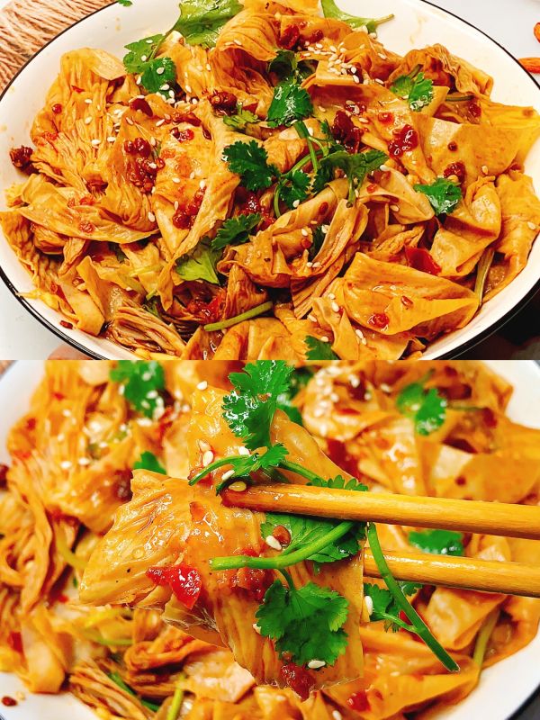 凉拌香辣豆腐皮,比辣条还好吃的豆腐皮做法