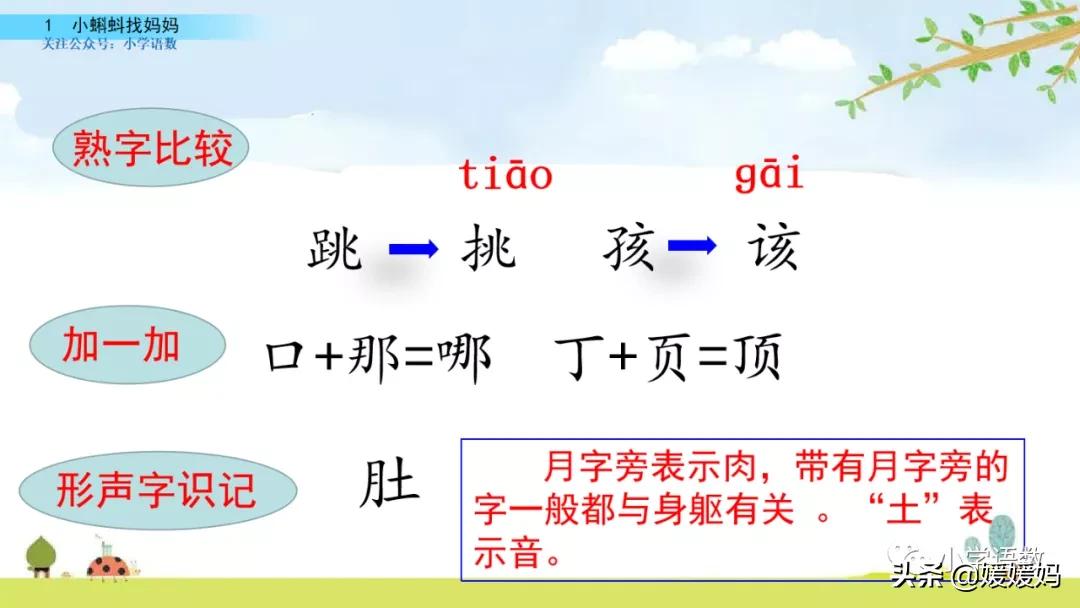 二年级上册小蝌蚪找妈妈听写词语,朗读二年级上册语文小蝌蚪找妈妈