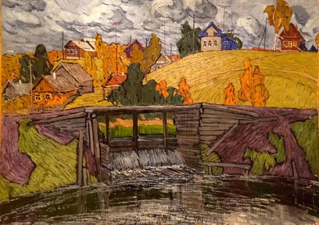 油画色彩风景,简单的风景画作