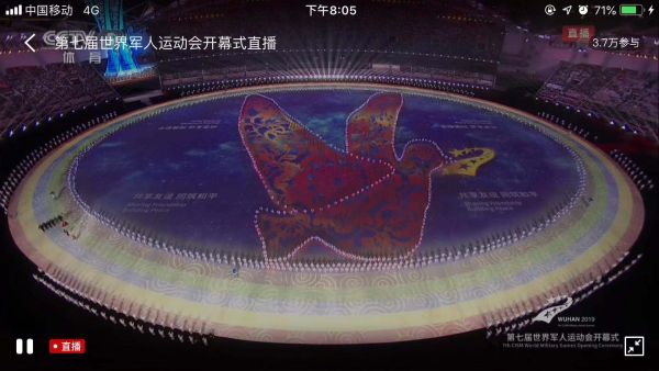 军运会会徽图案,2019军运会开幕式巨型国旗