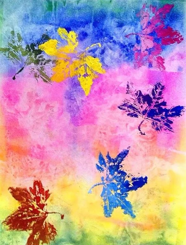 印染手工制作,印染拓印画