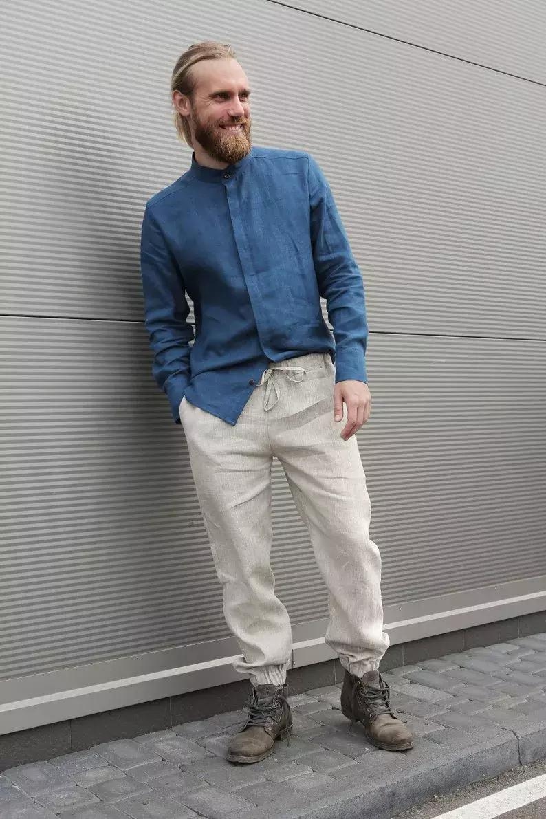 纯亚麻细布衬衫非常适合夏季穿着,白色亚麻衬衫又薄又透里面怎么穿