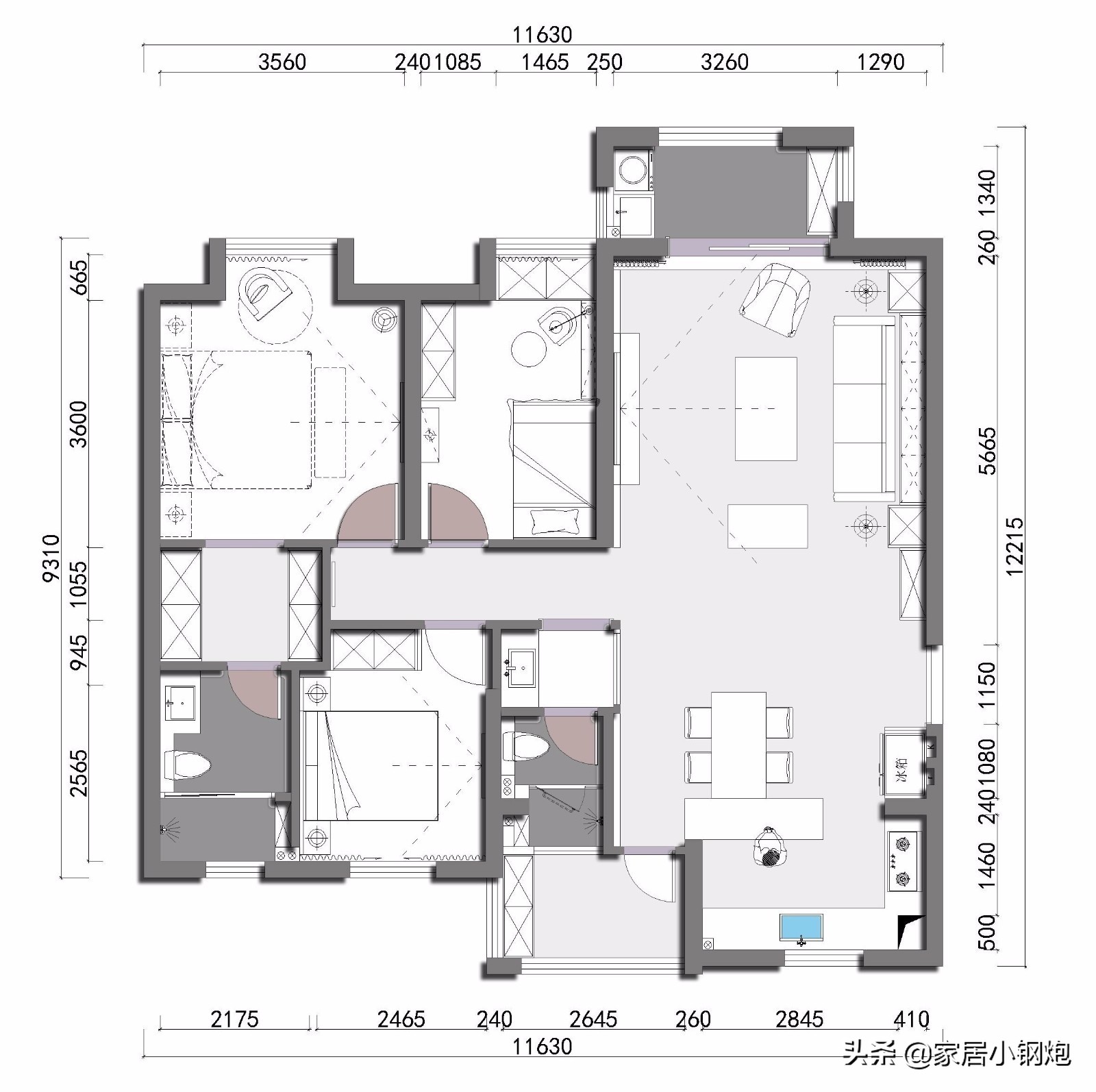 2024意式轻奢风的高级感132平,132平装修风格大全2022新款轻奢风