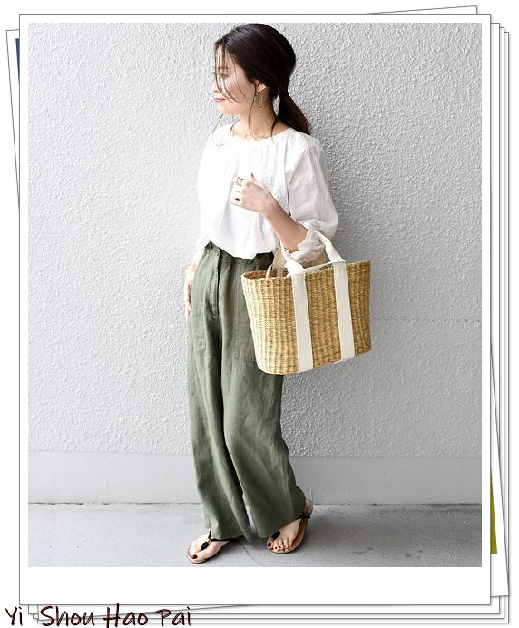 日系原单亚麻阔腿裤,亚麻阔腿裤穿搭夏季女正式场合