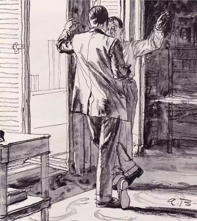 速写大师，线条流畅，场景速写满满都是美国老电影的感觉