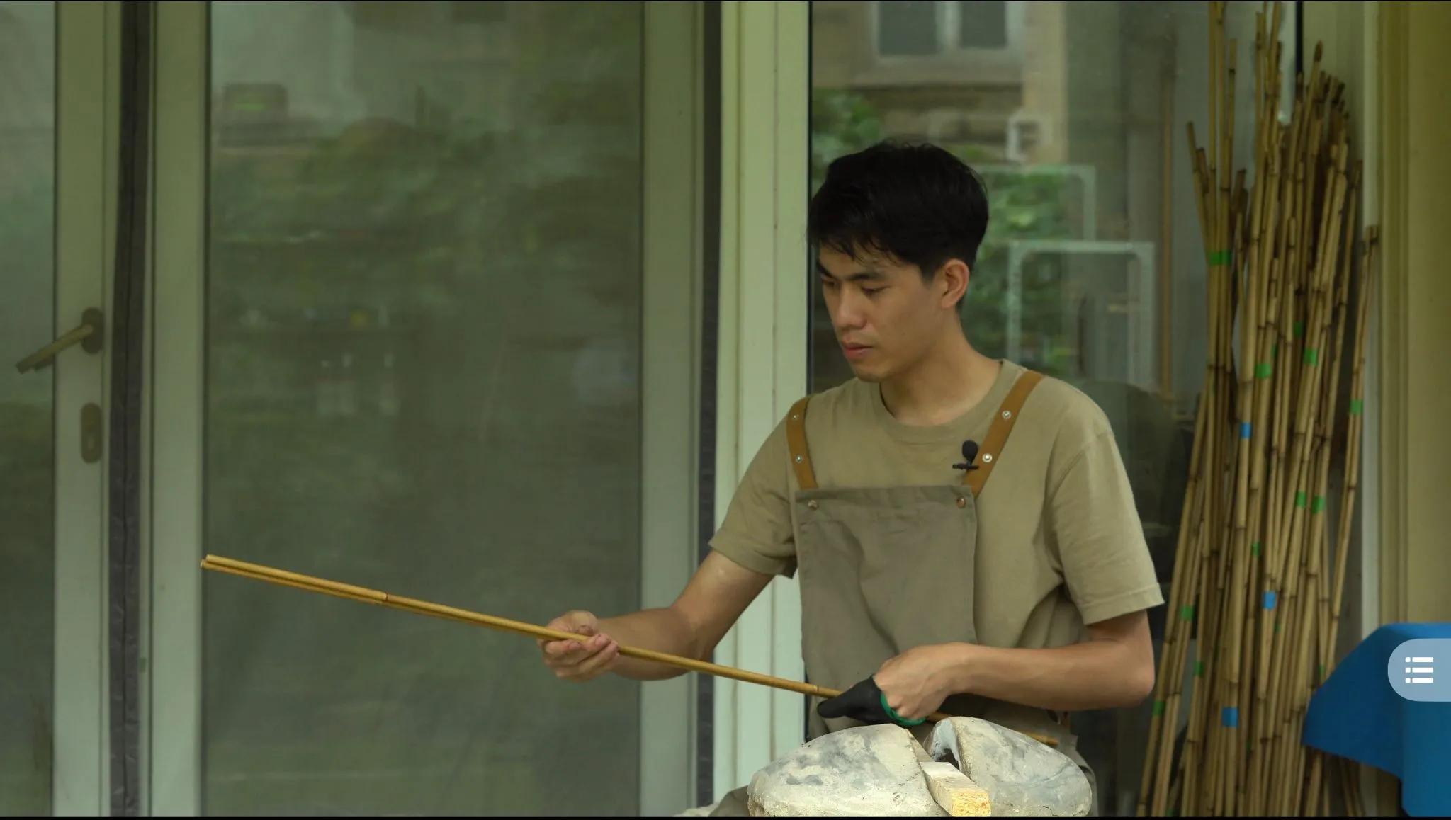 传统竹制鱼竿全过程,鱼竿竹制收线盘制作