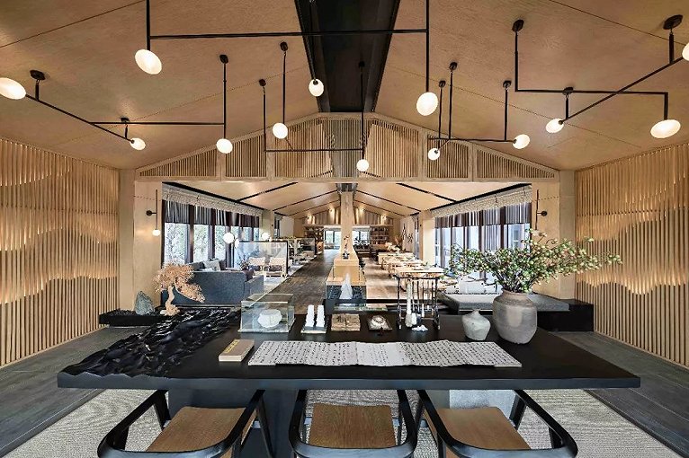 售楼处原木风设计,现代简约原木居所设计