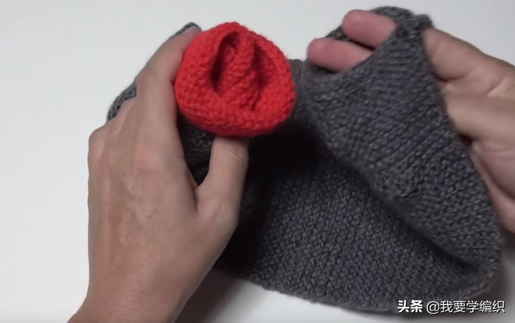 围脖编织教程全过程最简单的,玫瑰花小围脖编织教程