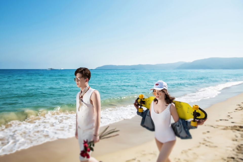 刚从三亚旅游回来,铂爵旅拍临沂本地拍婚纱照价格