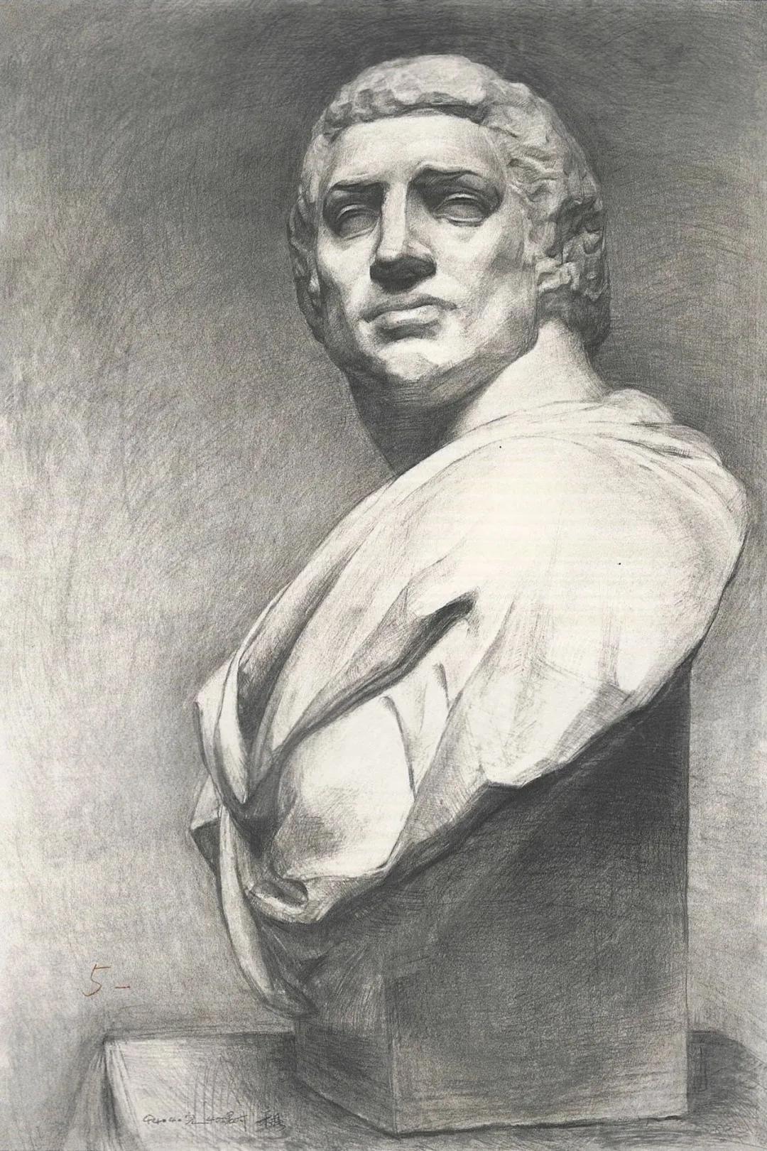 素描石膏像大师作品,石膏像名师