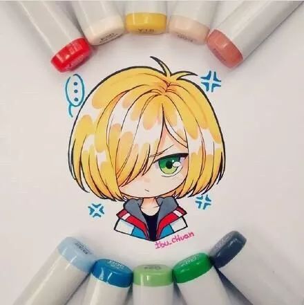 马克笔上色教程动漫人物q版30色,学马克笔画动漫免费教程