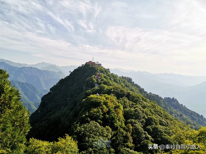 秦岭终南山南五台景区云雾环绕,秦岭终南山南五台景区游览图