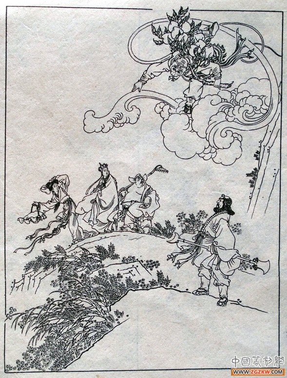 《西游记》之三打白骨精背景图,西游记三打白骨精文字版图文