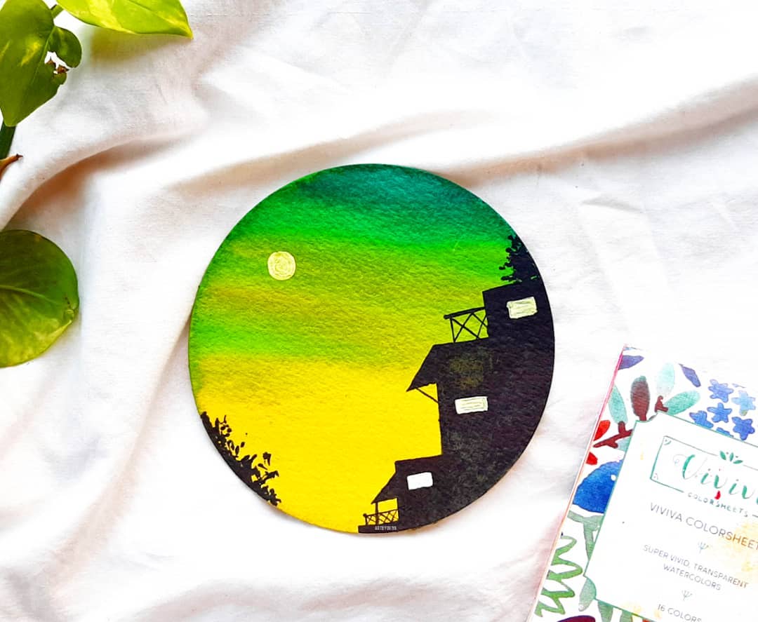 用固体水彩来写merrychristmas,水彩画作品卡通入门