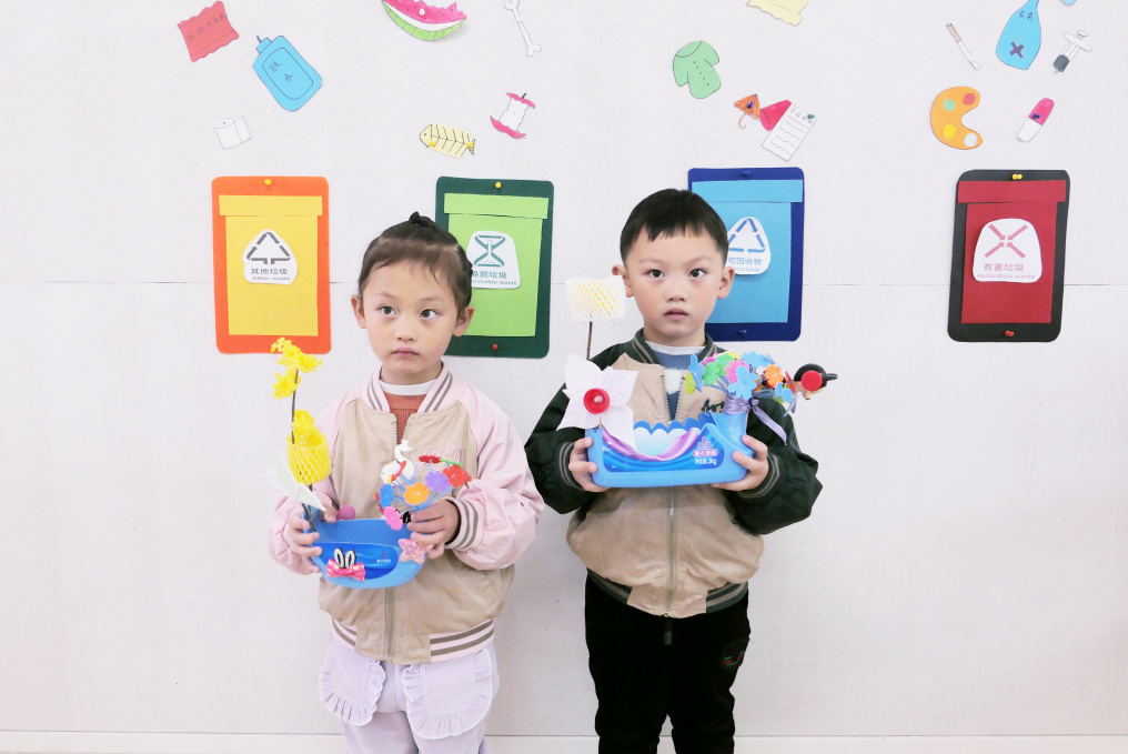 绿色环保创意变废为宝幼儿园手工,春天亲子变废为宝手工活动