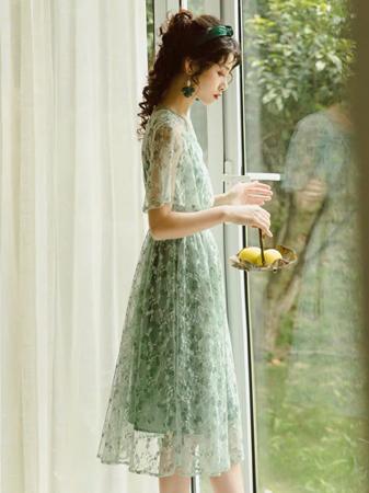 气质系带连衣裙,气质系带收腰连衣裙