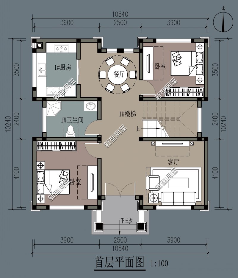 18米宽10米进深双拼两层别墅图纸,农村两层别墅怎么建