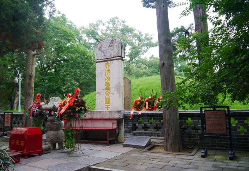 曲阜孔子墓全景,山东曲阜千年古村孔子墓