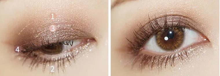 大地色眼影内双肿眼泡怎么画教程,内双肿眼泡戴眼镜大地色眼影画法