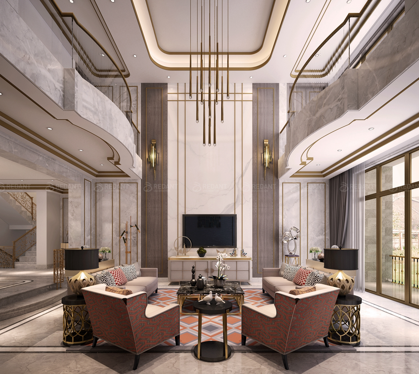 招商小石城别墅装修效果图,恒大城美式轻奢装修效果图