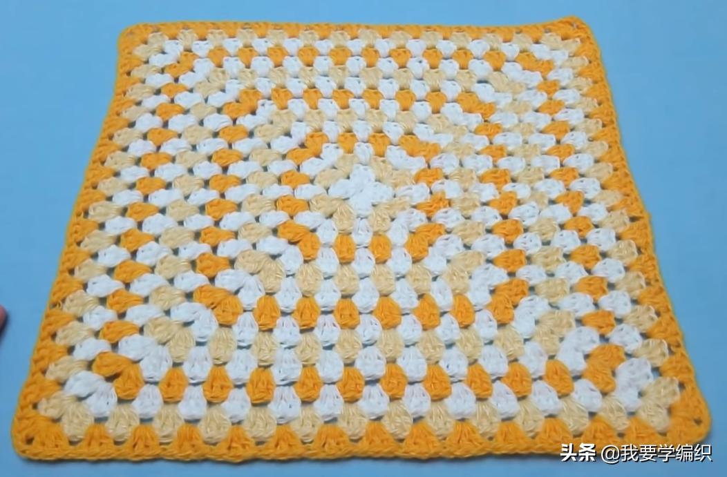 最简单的钩坐垫教程,新手一步一步钩坐垫教程