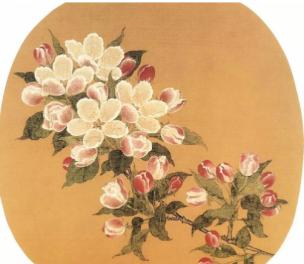 画中的海棠,画中画颜色越来越淡