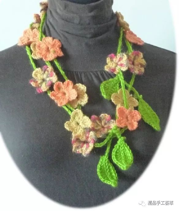 钩针毛衣链教程,手工编织毛衣链款式图