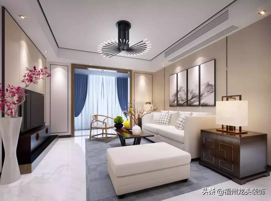 中式客厅大气,红木新中式客厅大气