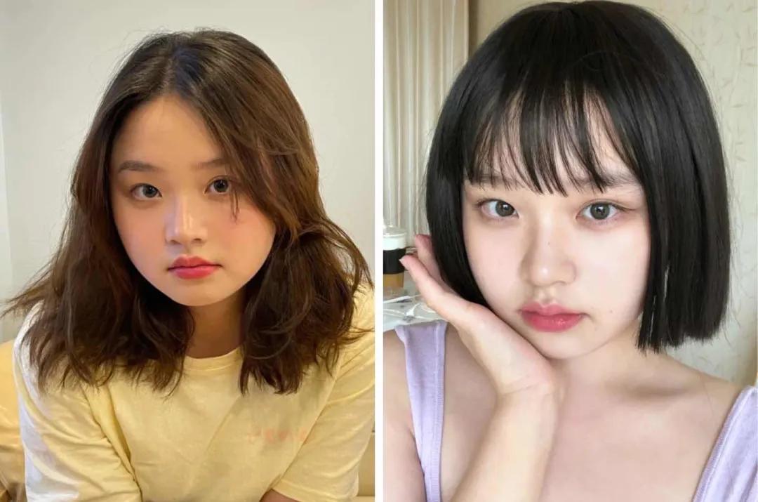 适合大圆脸的发型,圆脸女士短发发型
