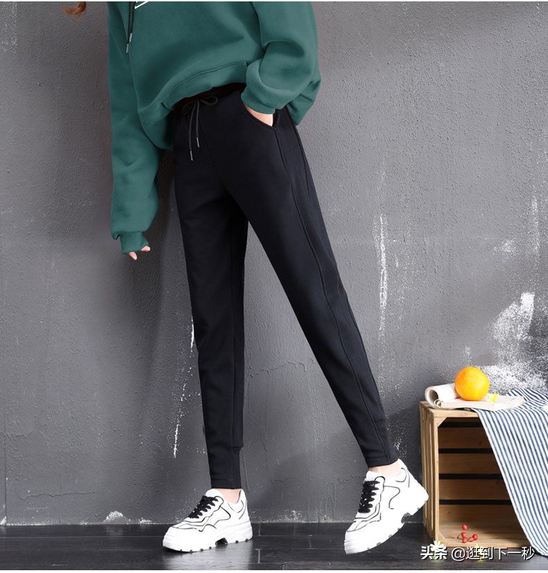 加绒运动裤的亲肤体验，今年流行这样穿，时髦又小清新
