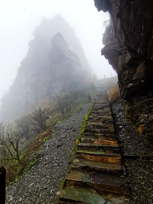 雨中的梵净山景色,烟雨梵净山