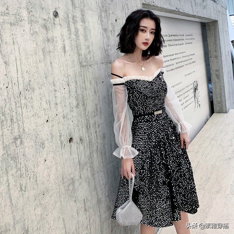 黑色晚礼服高贵优雅学生,晚礼服旗袍高贵优雅高端