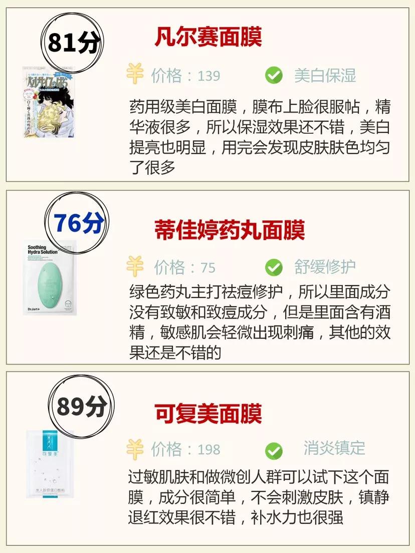 什么牌子面膜好用补水美白效果好,补水面膜推荐测评