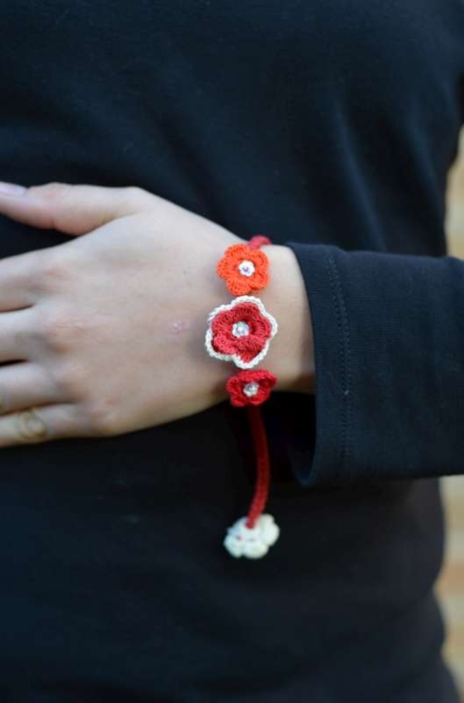 创意手链钩织,别致足金编织手链女款