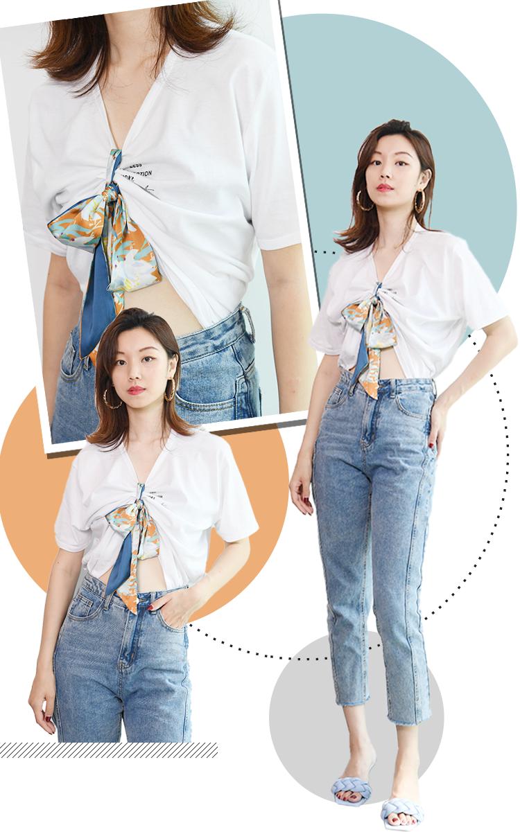 t恤下摆打结方法步骤抖音慢动作,教你一招t恤正确穿法