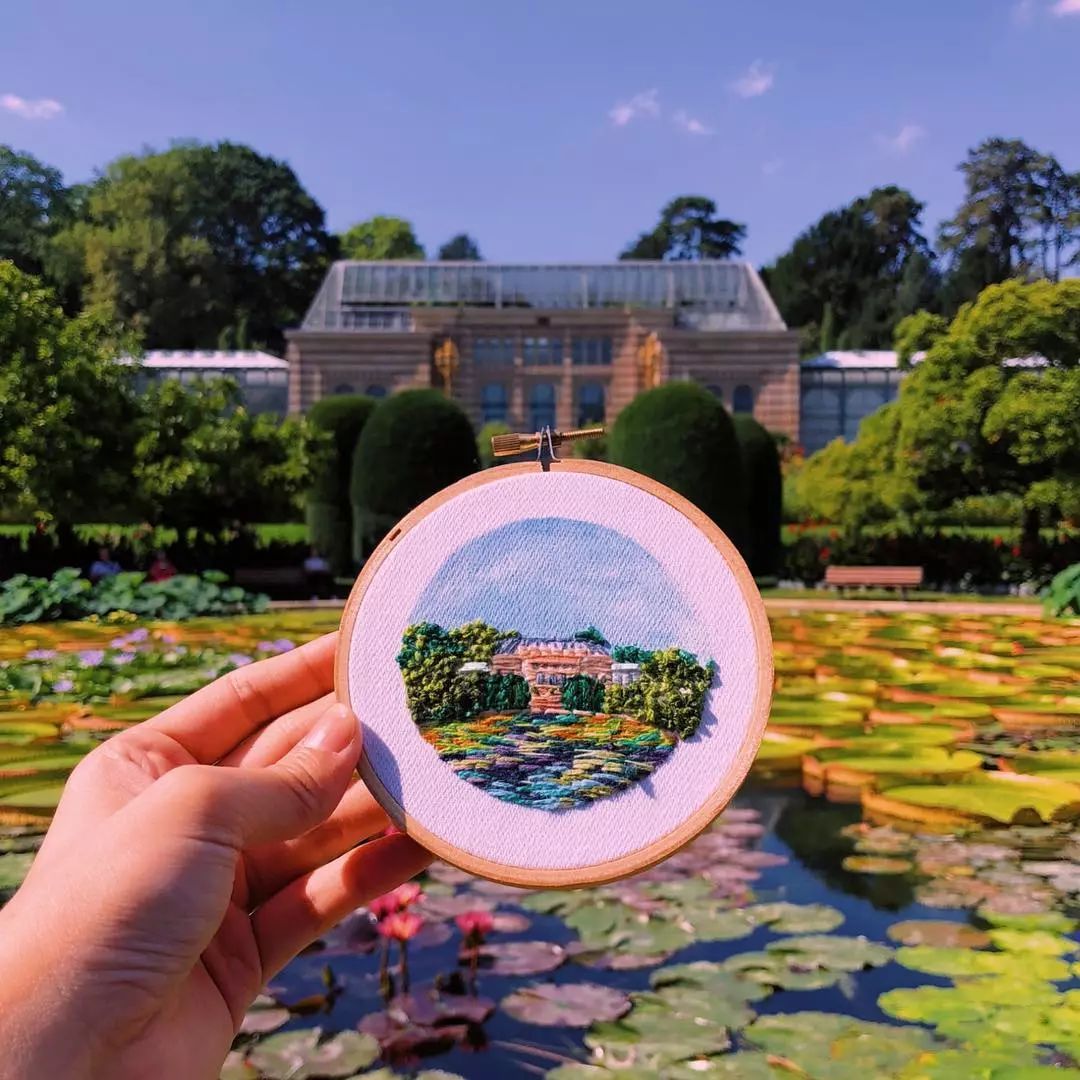 姑娘带着针线去旅游,刺绣记录最美风景，Gucci都找她合作！