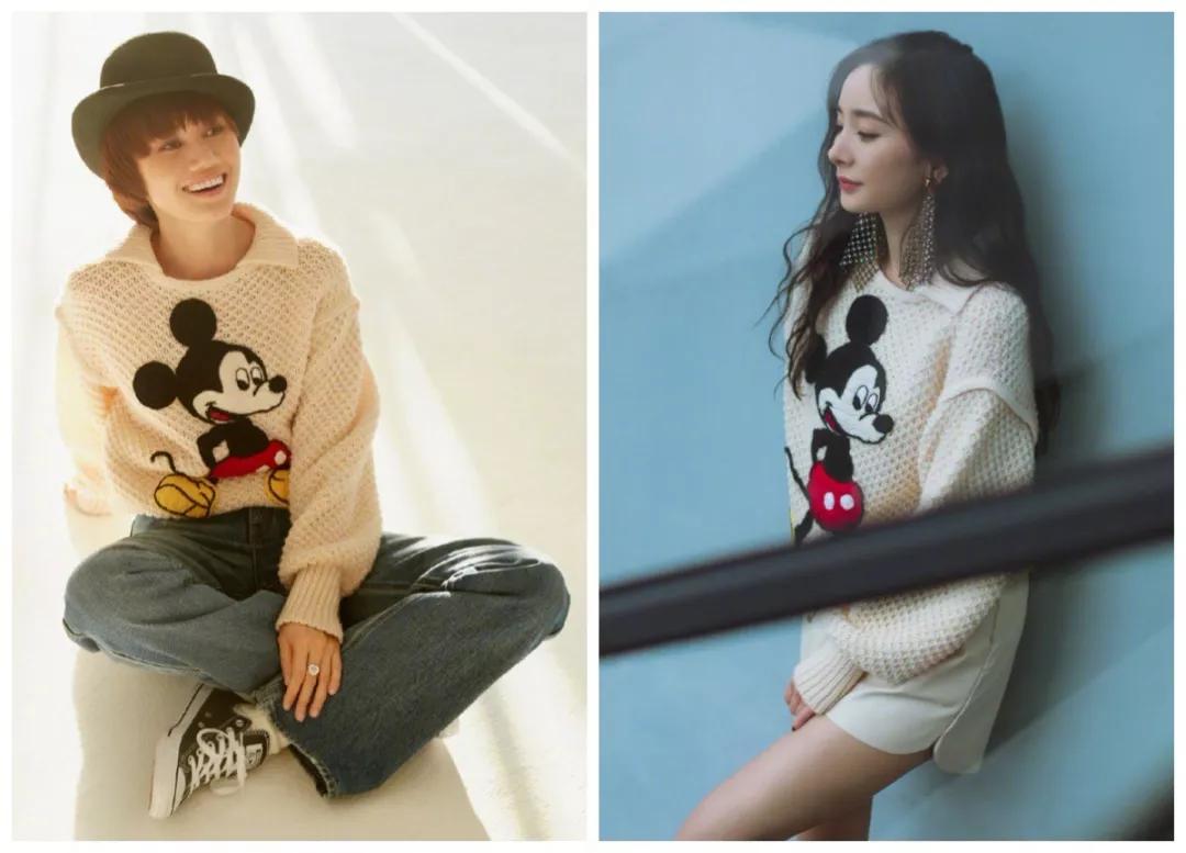 刘雯拉链毛衣哪个牌子好看,刘雯穿的熊图案毛衣