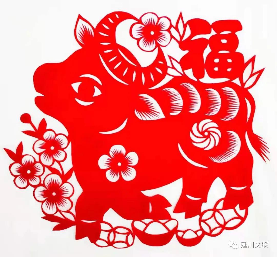 牛年送福手工作品,牛年送吉祥的手工剪纸窗花