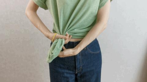 长体恤怎样打结简单又好看,长t恤怎么打结更时尚