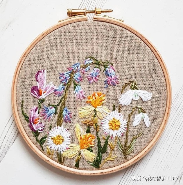 刺绣初学图案小清新花草,各种针法刺绣教程