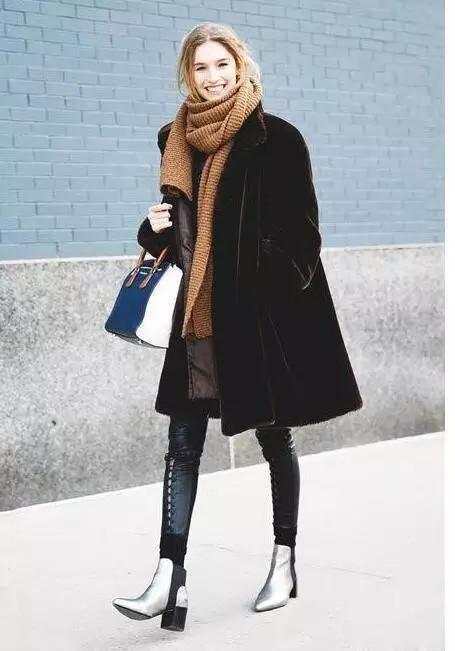 冬季大衣搭配的围巾图片,搭配围巾的冬季大衣