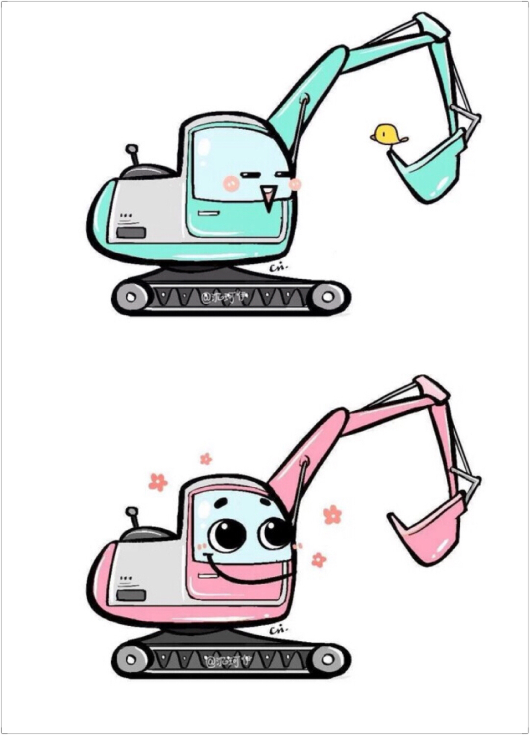 用尺子画挖掘机的教程,马克笔课程