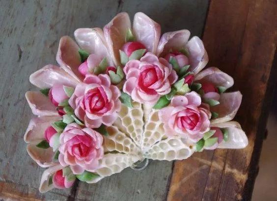 海边捡的贝壳可以做什么手工,贝壳创意手工种花