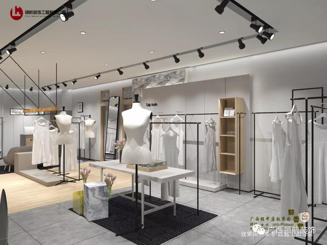 女装店装修简约灰,女装店装修最新风格简约100平方
