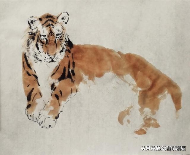 国画老虎画法步骤图,国画老虎画法步骤图解