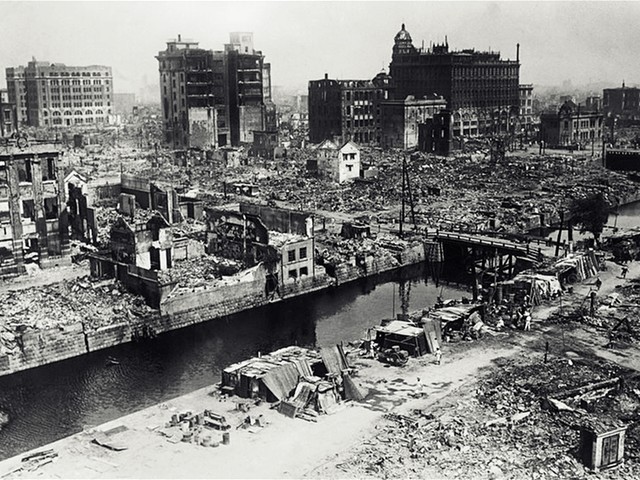 老照片1923年关东地震日本,关东地震前的东京