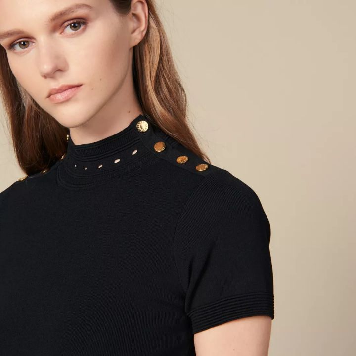 sandro连衣裙桑蚕丝,sandro18款小黑裙