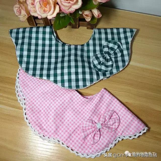 手工diy儿童厨房围兜,手工制作口水兜圆形