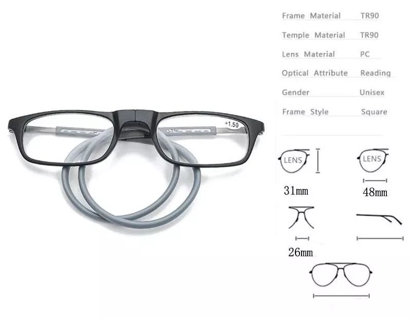 德国磁铁挂脖老花镜,高颜值磁吸挂脖老花镜