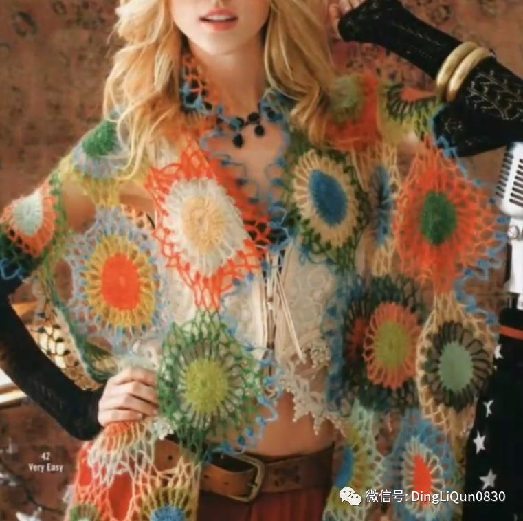 针织披肩作品,披肩花式围巾编织教程